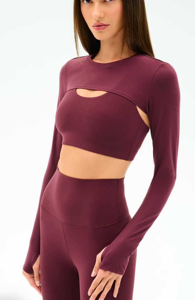 Amelia Shrug in Dark Cherry