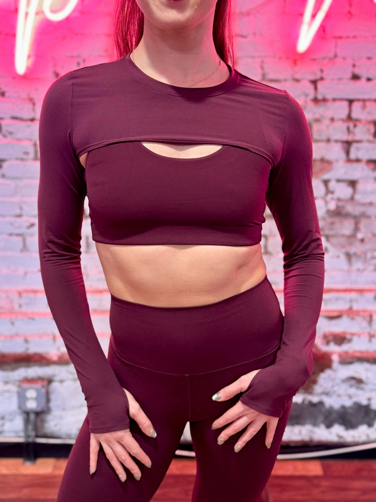 Amelia Shrug in Dark Cherry
